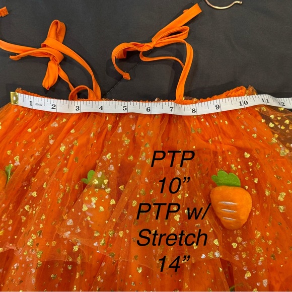 Orange Tulle Easter Dress with 3D Carrot Design sz 120 = girls 5/6. - Picture 2 of 8